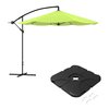 Pure Garden 10-Foot Offset Patio Umbrella with Square Base, Lime Green 50-102-LGB